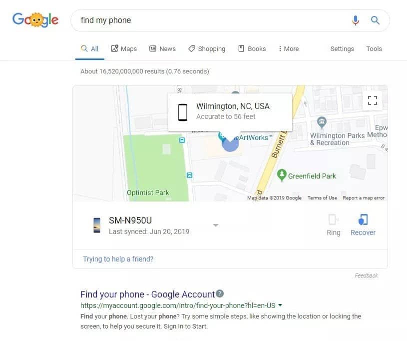 হারিয়ে যাওয়া ফোন লোকেশন